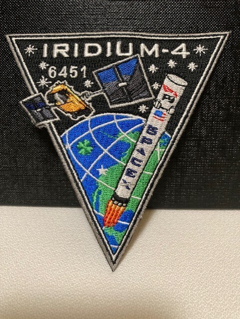 SpaceX Patch -IRIDIUM-4 - FALCON 9 Mission Patch for Satellite Launch Mission