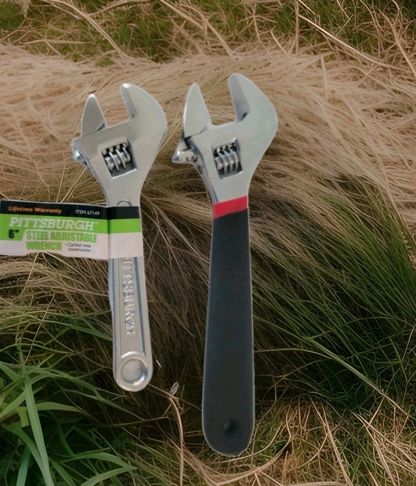 Two Adjustable Wrench 6" And 8"