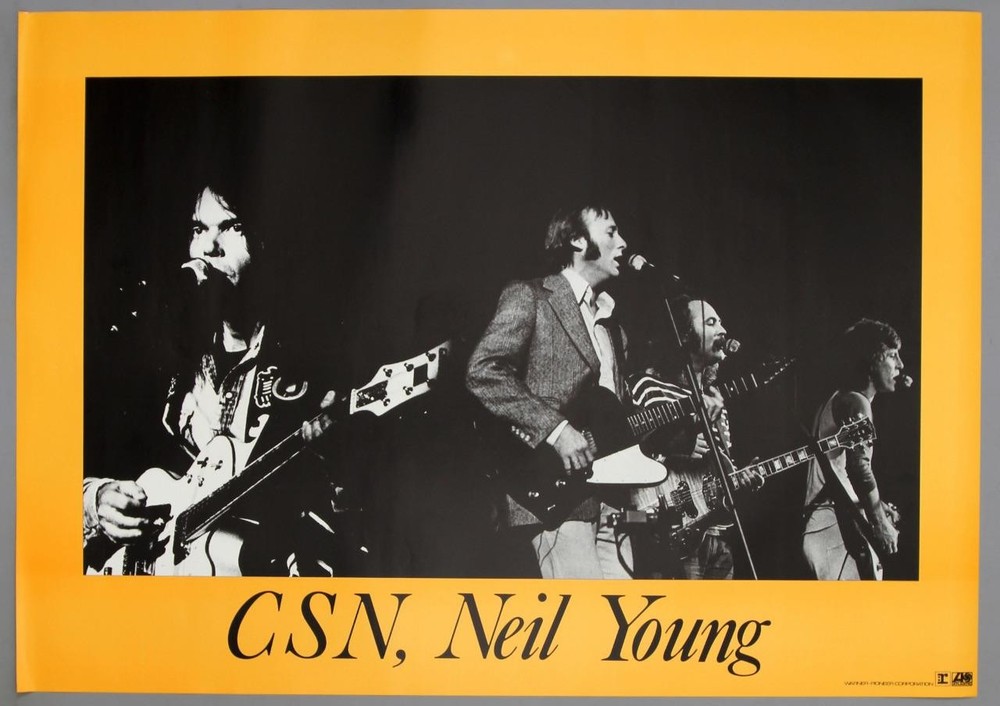 CROSBY, STILLS, NASH & YOUNG – rare early 1970s Atlantic/Warner promo poster