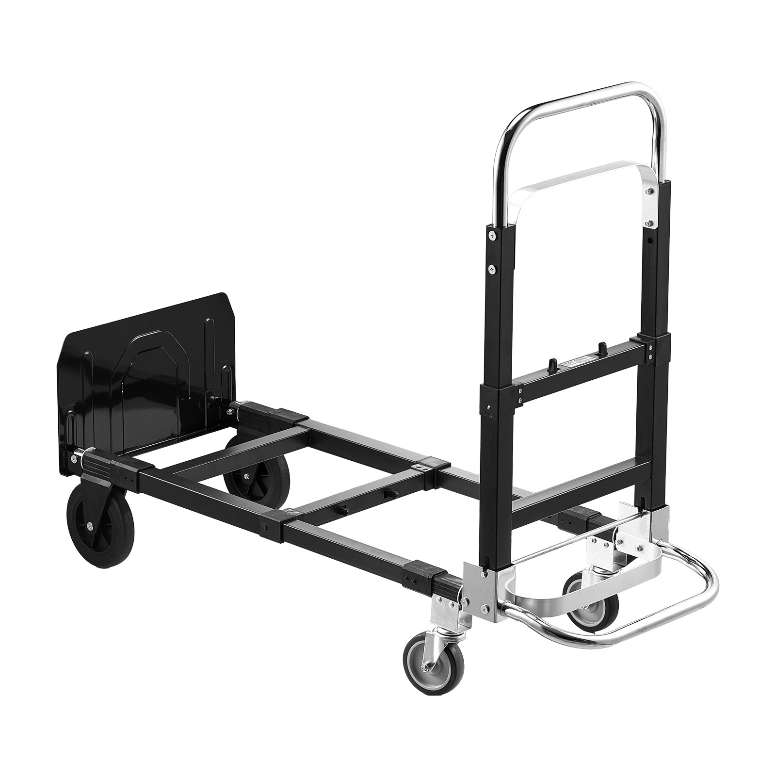 Uimoso 2-in-1 Folding Hand Truck, 500 lbs Capacity Convertible Dolly with Wheels