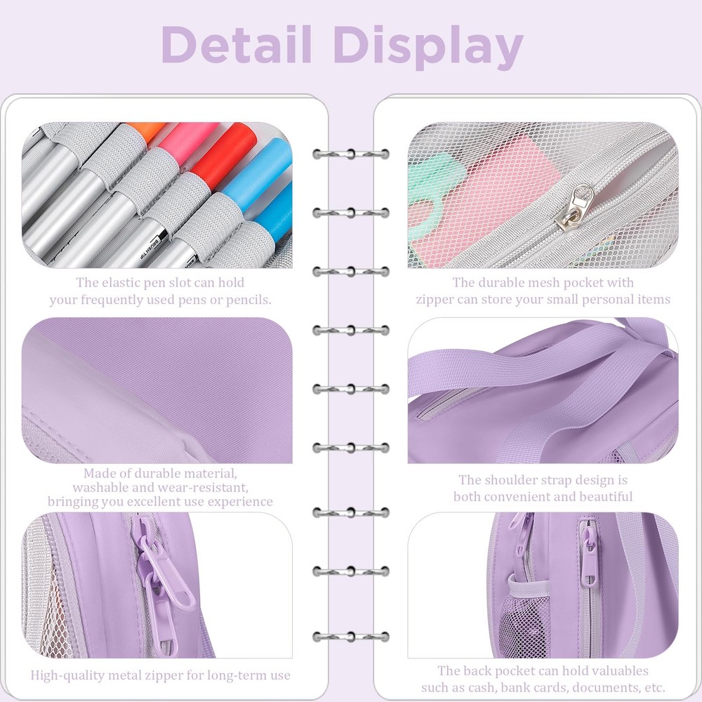 crawing Large Capacity Pencil Case, Mini Backpack Medium, Purple