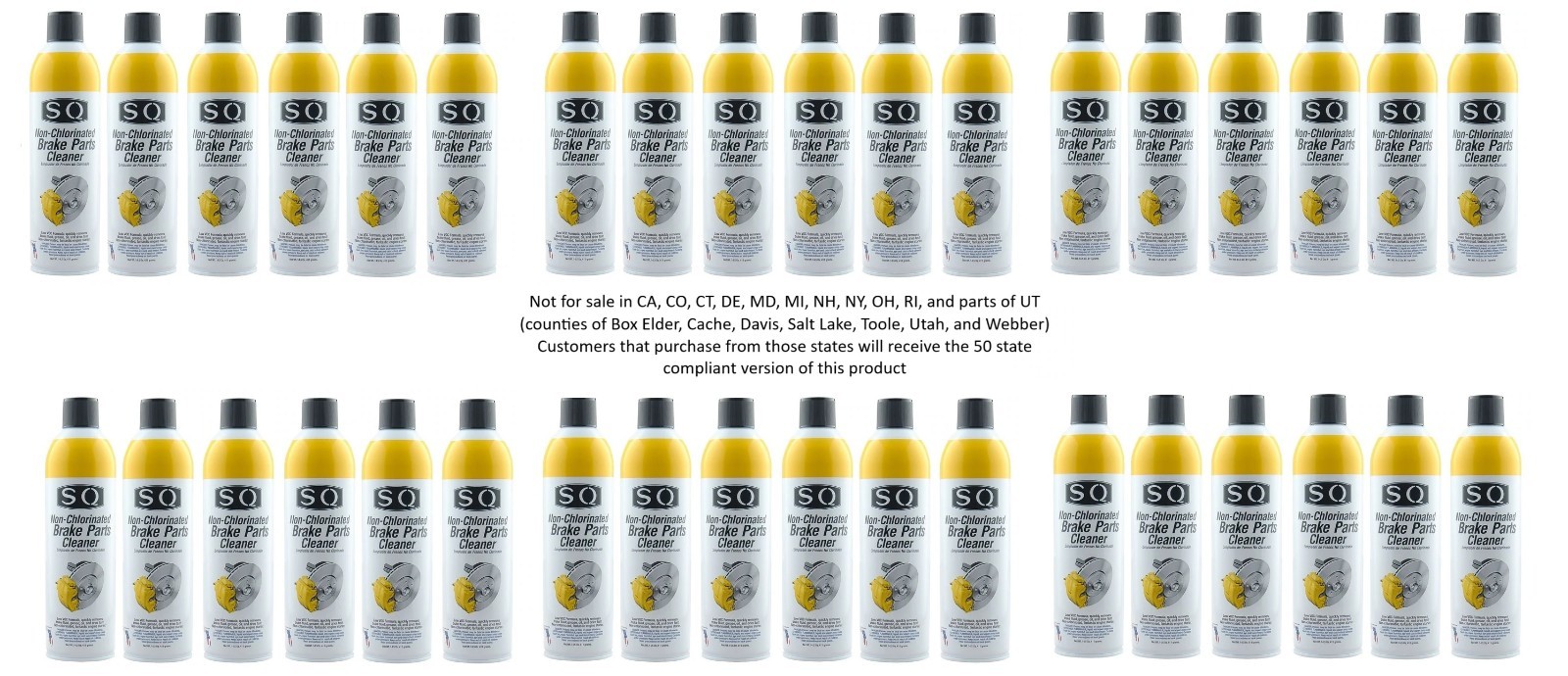 SQ Non-Chlorinated Brake Parts Cleaner, 14.5 oz per can, made in USA