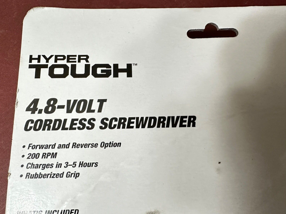 HYPER TOUGH 4.8-VOLT Cordless Screwdriver, Charger, Missing The Original Bits