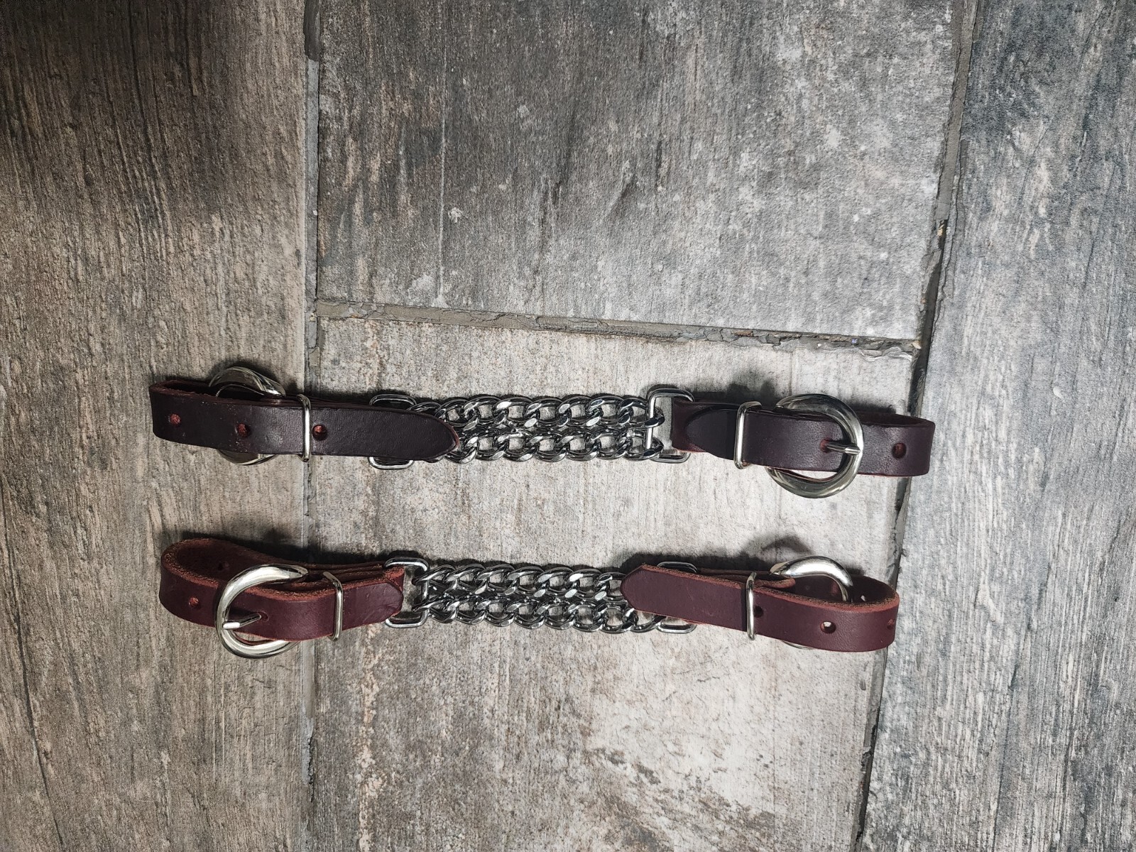 New Leather Curb Chains with Double Chain in 2 Colors