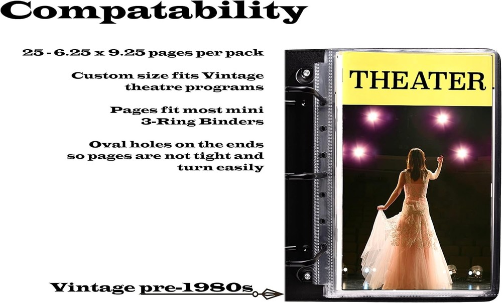 2Fold Sheet Protectors for Broadway Play Program and Theater Programs - 25 Custo