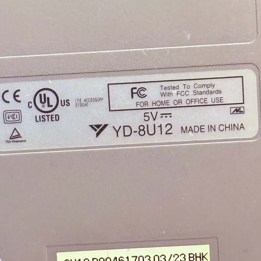 Y-E Data 2x USB External Floppy Disk Drive YD-8U12 w Disk Vintage