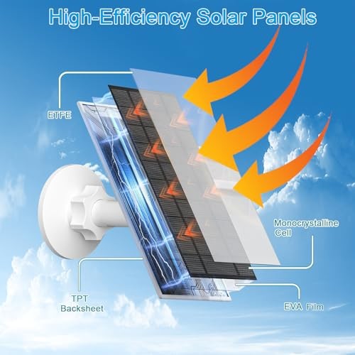 7W Solar Panel for Ring Camera Outdoor Wireless, USB C Solar Charger for Ring