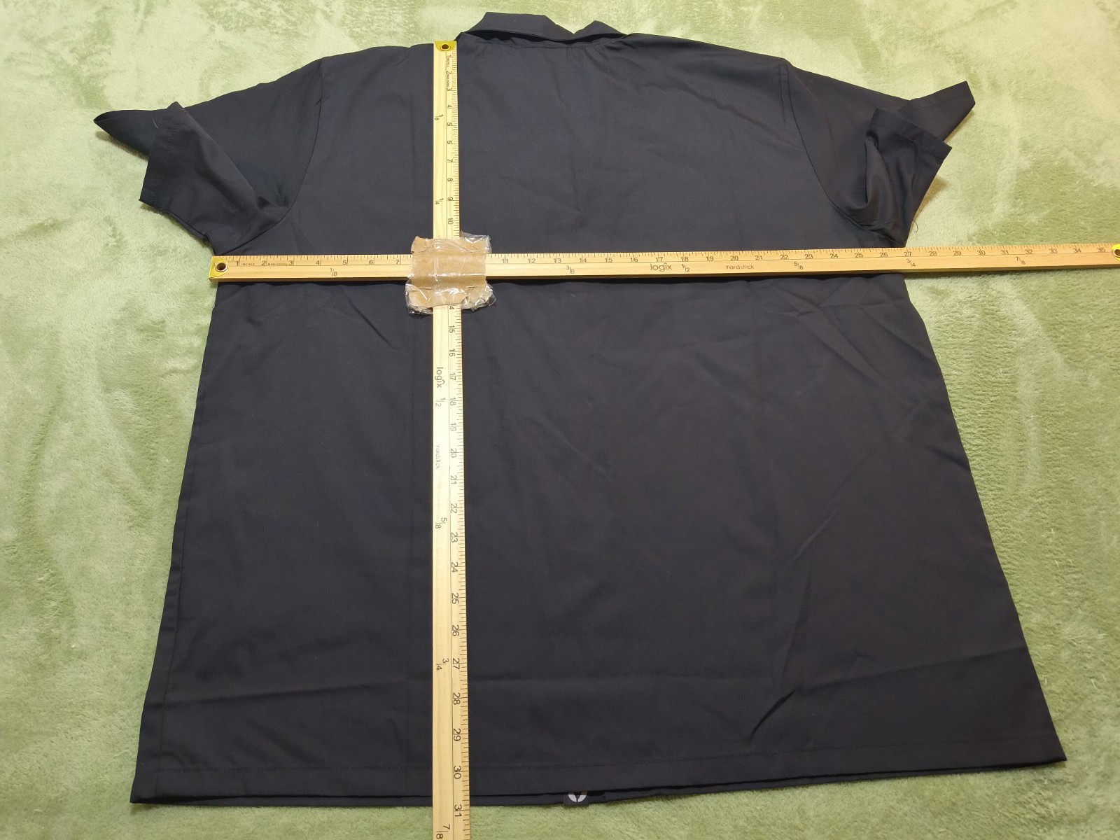 Chef Works Mens XL Black Short Sleeve Snap Front Utility Work Shirt Cook