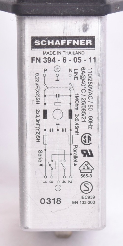 Schaffner FN1394-6-05-11 AC Power Entry Module