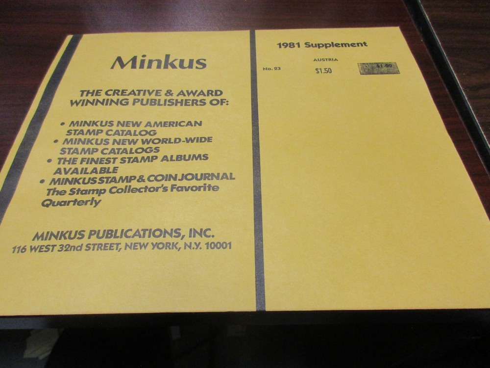 "MINKUS" 1981  SUPPLEMENT AUSTRIA  #23  W/FREE SHIPPING!!!