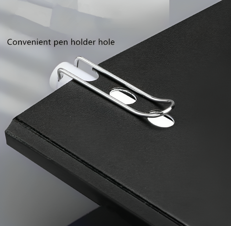 4 Pcs Black Foldable Plastic Clipboard Horizontal Opening, with Protective Cover