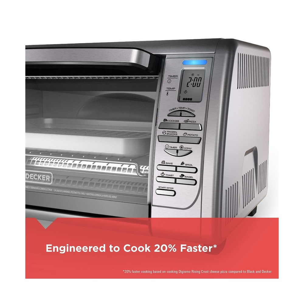 Black+Decker Countertop Convection Toaster Oven, 8 One-touch Cooking Function...