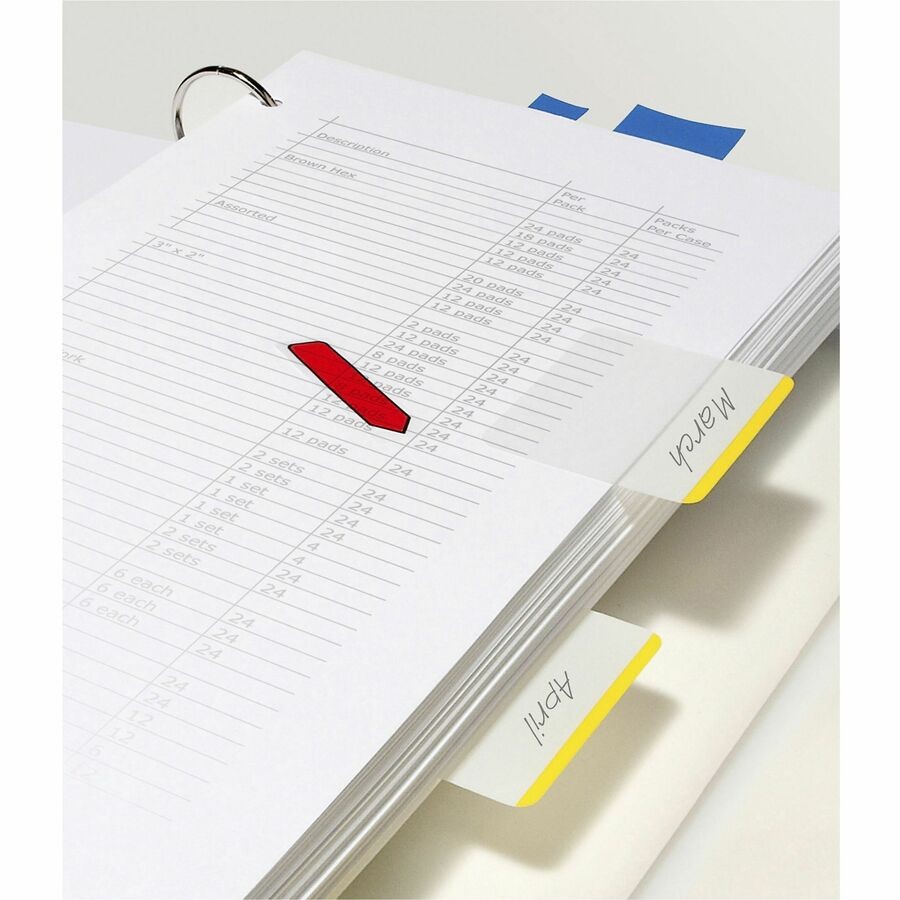 3M 686F1BB Post-it Durable Flat File Tabs 24 Pack Assorted Colors