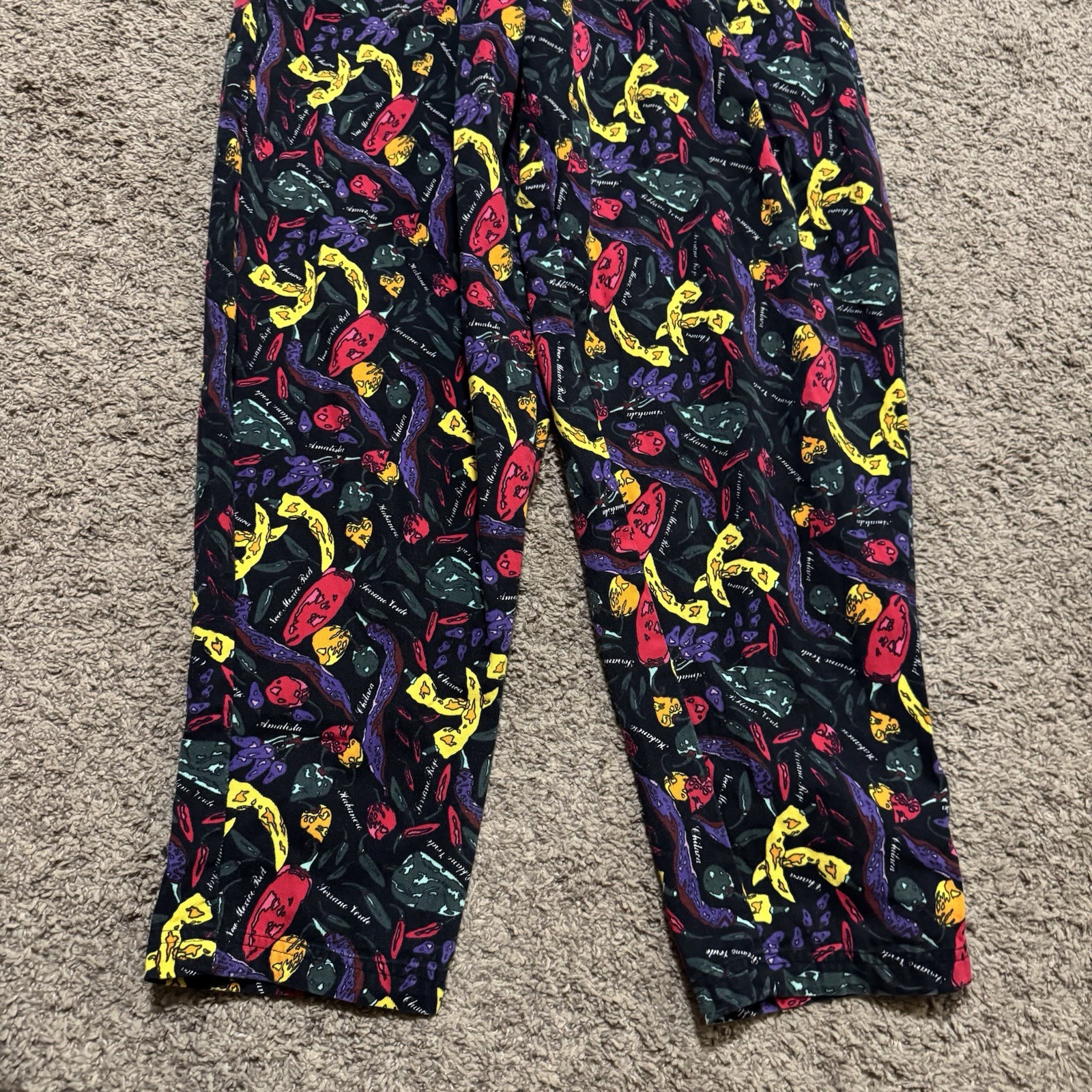 Chefwear Baggy Chef Pants Spicy Hot Peppers, Medium Elastic Drawstring