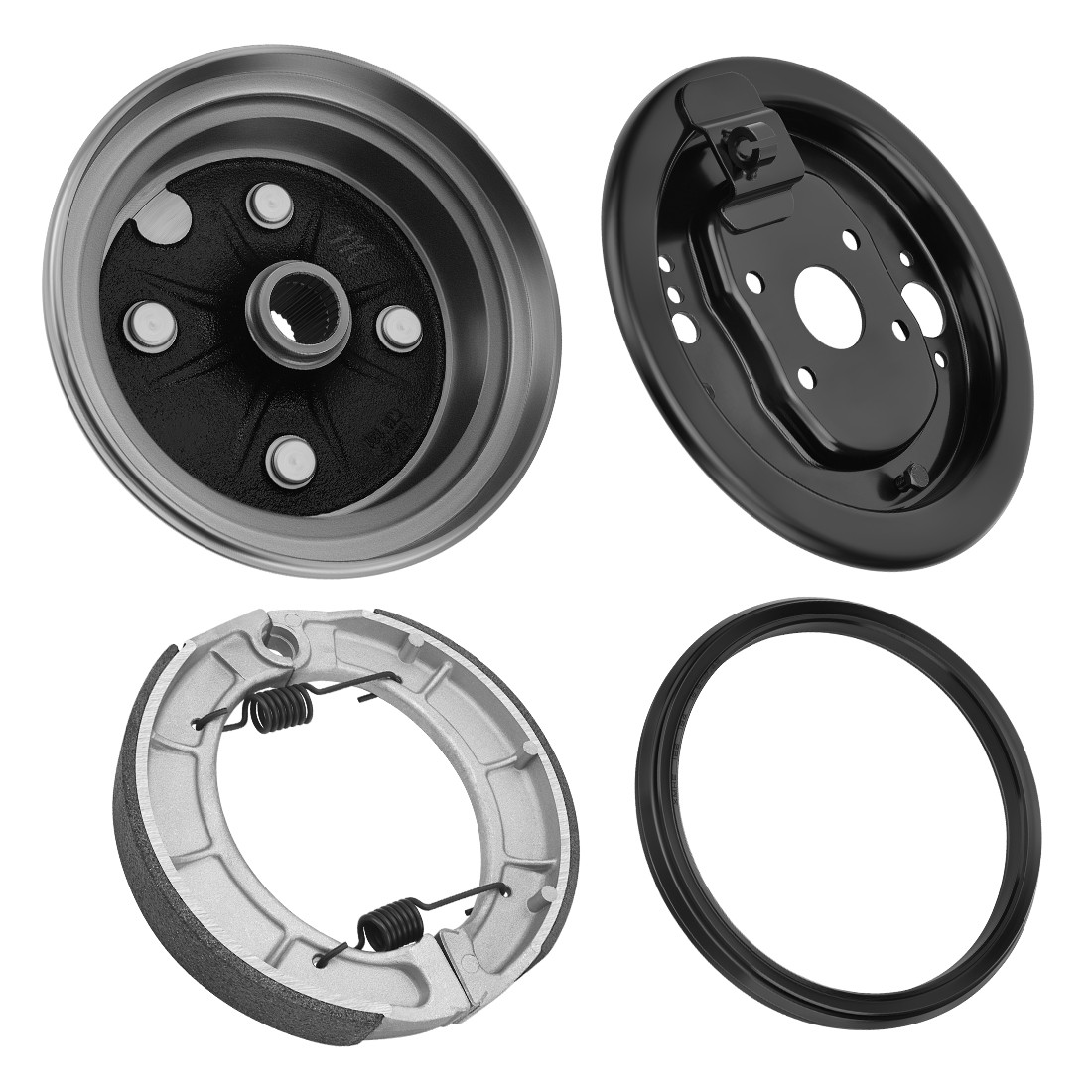 Rear Brake Drum Plate Shoes Set for Yamaha Timberwolf 250 4x4 YFB250FW 1994-2000