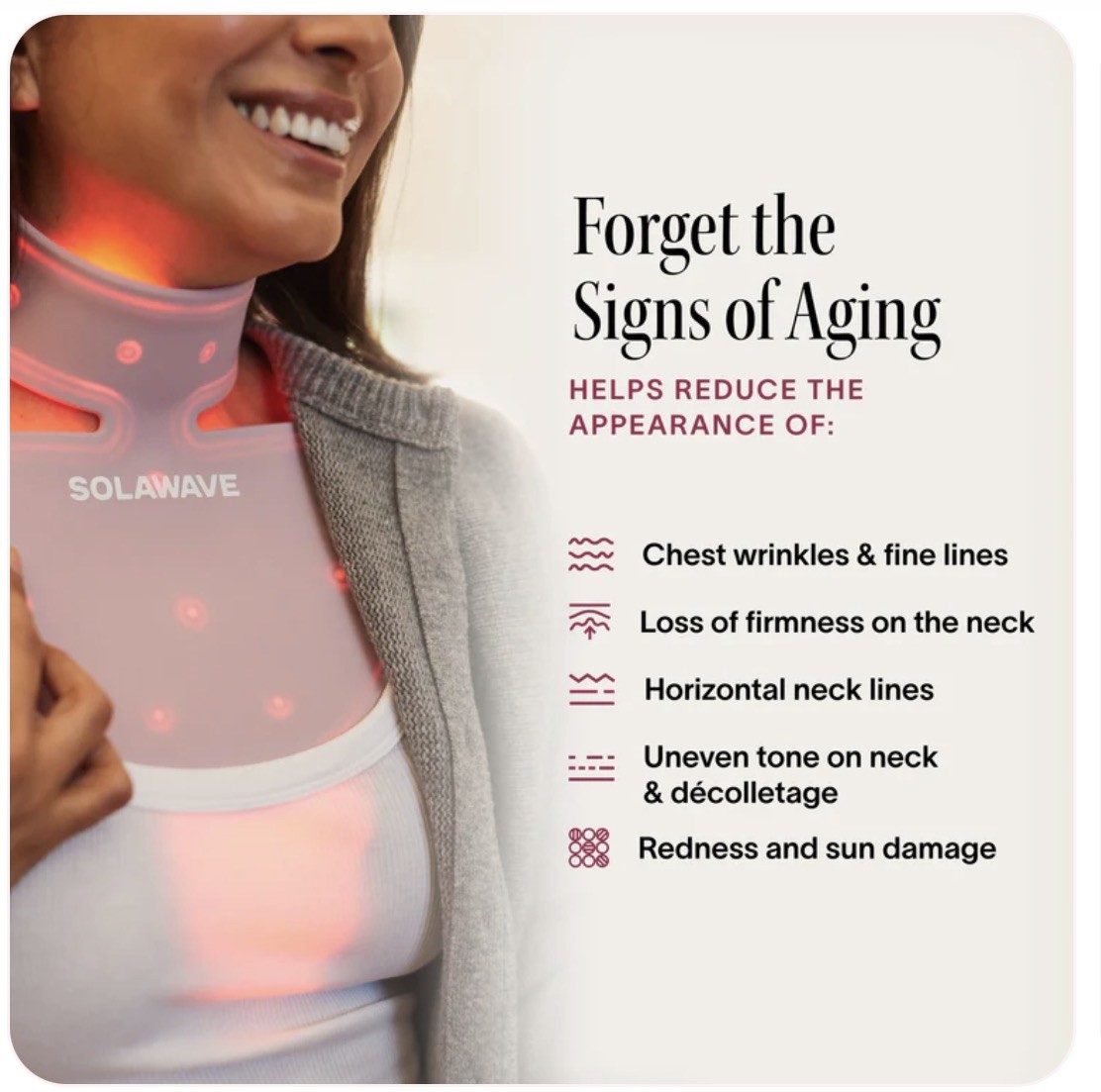 Solawave Neck & Chest LED Red Light Therapy Mask Radiant Renewal NEW SEALED