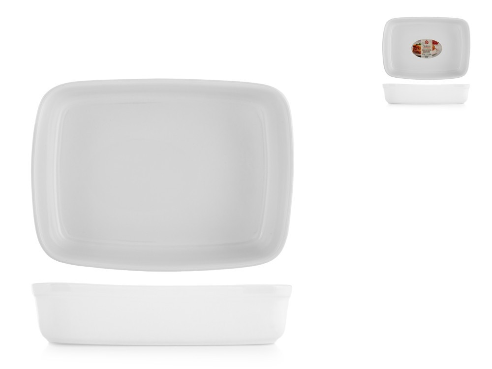 Home Rectangular White Ceramic Baking Dish 30X22X6.5 Cm