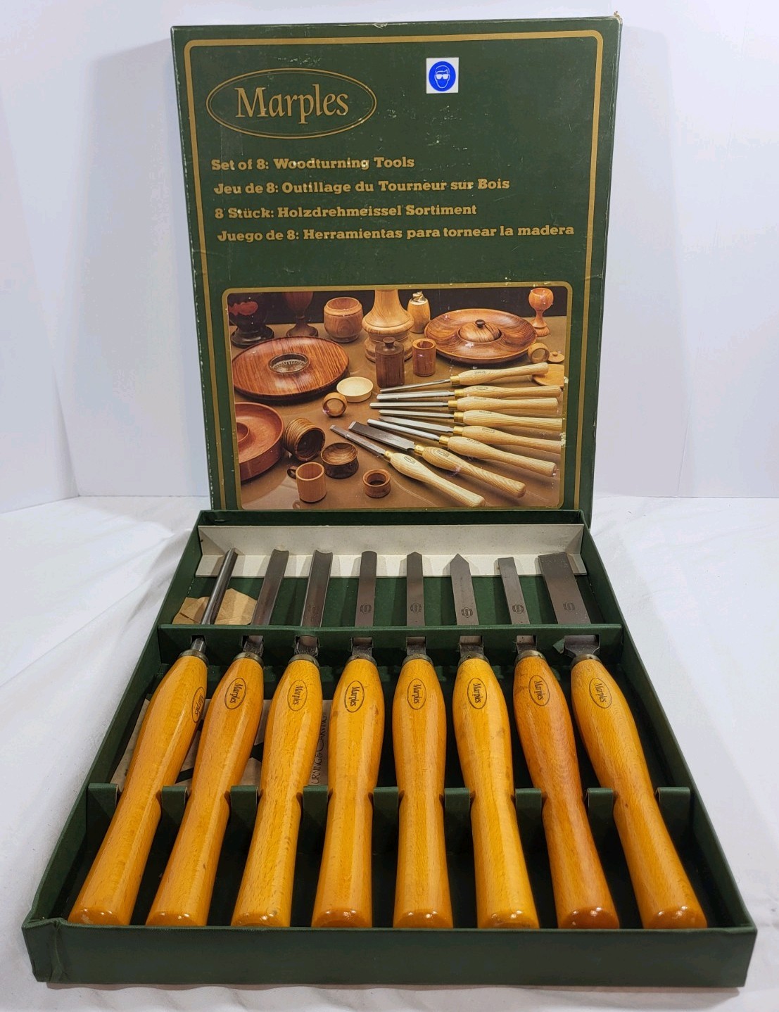Marples M1002 Woodturning Tools Set of 8 Lathe Chisels Used
