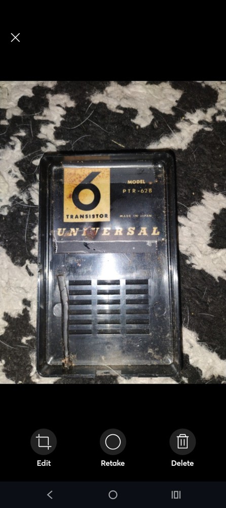 Universal PTR-62B Transistor 1961 Works Great!