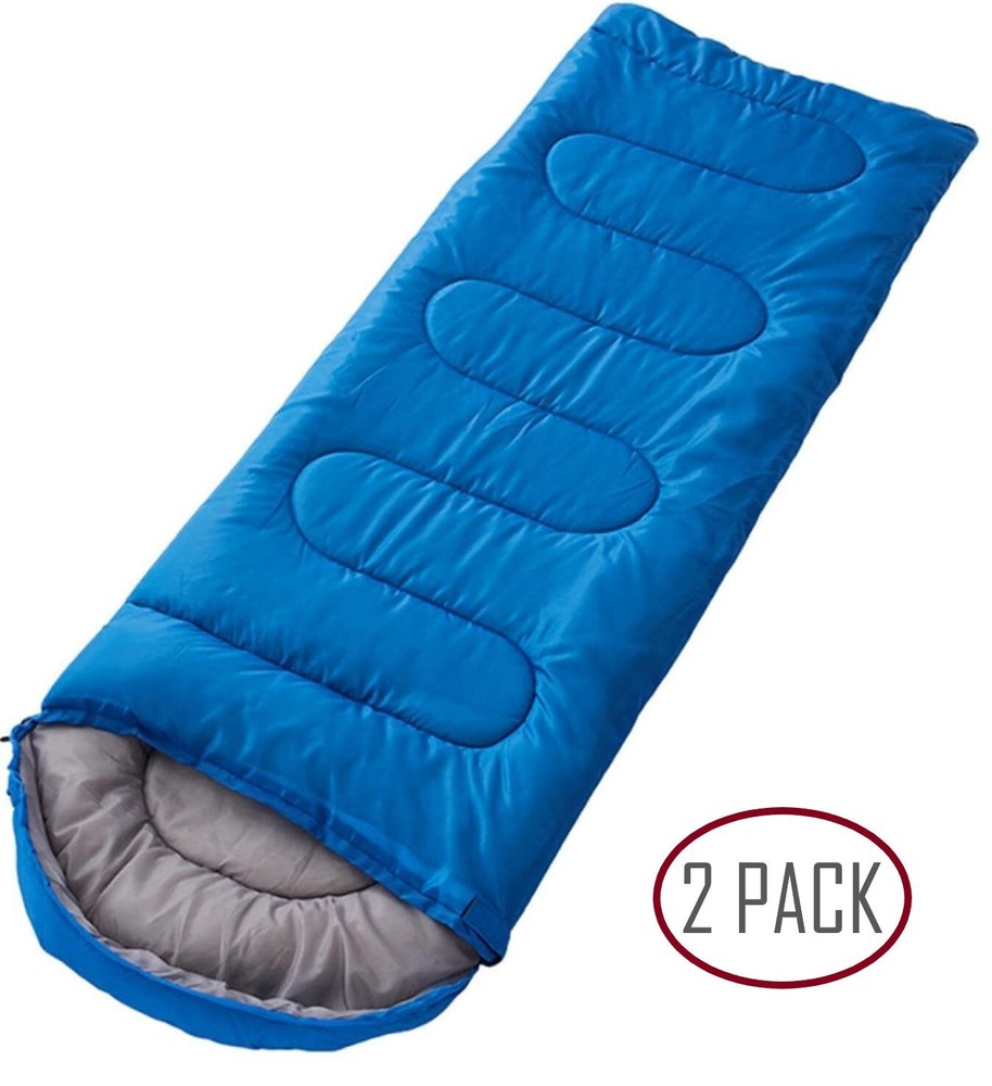 2 Pack - Mummy Sleeping Bag 7' Comfortable Camping Backpacking Sleep Sack Blue