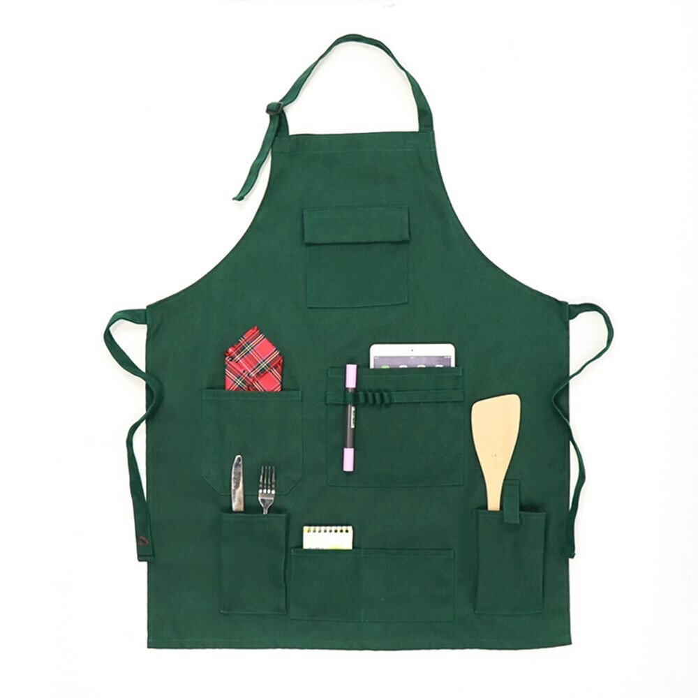 Kitchen Chef Canvas Pocket Apron Cooking Restaurant Adjustable Workwear NEW