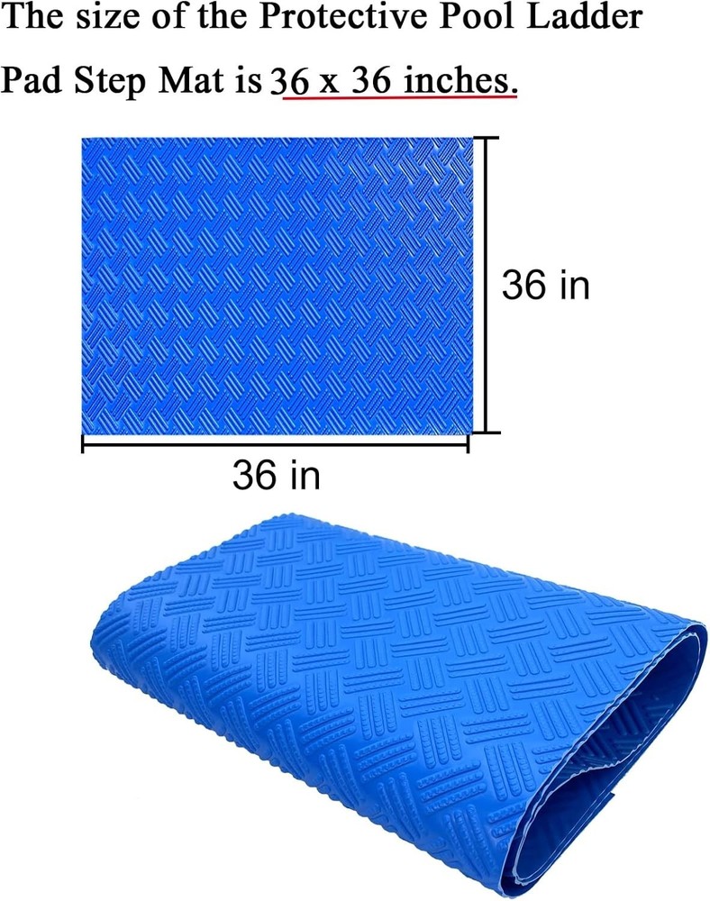 Swimming Pool Ladder Pad - Protective Mat, Blue, Medium