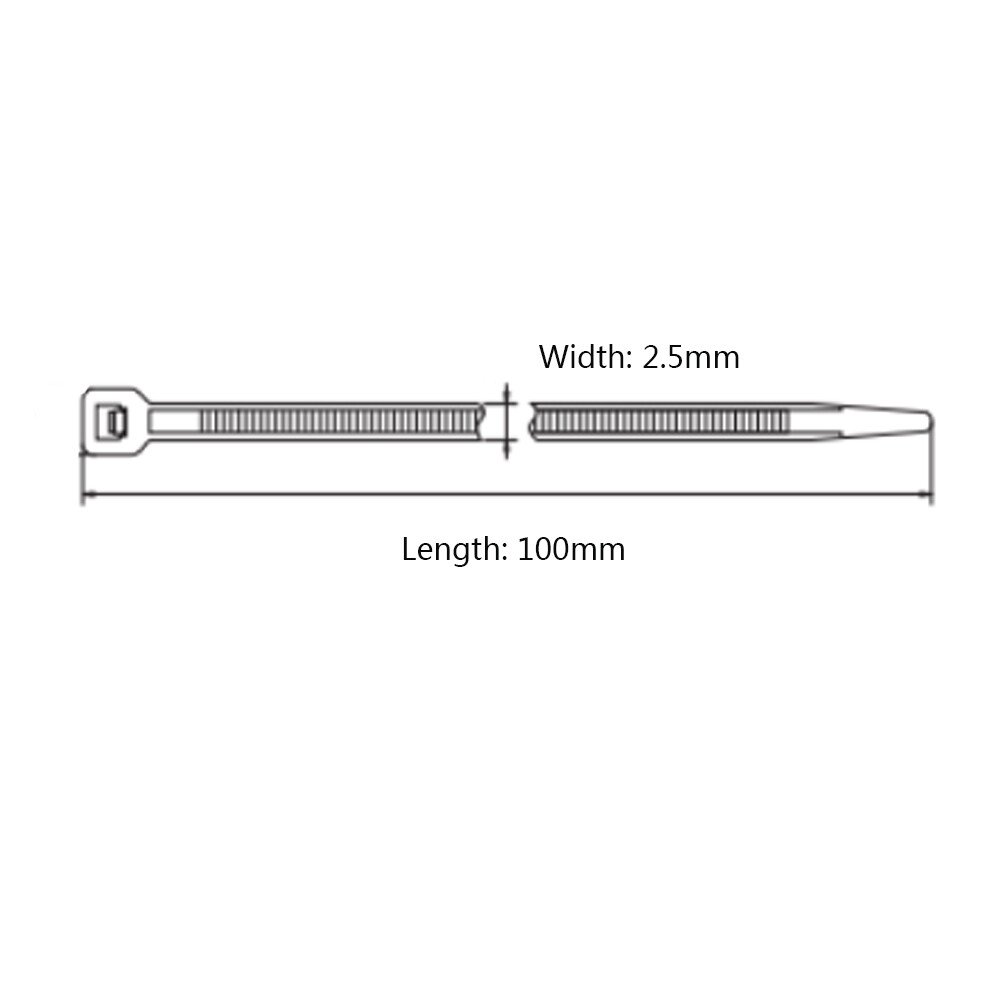 Self-locking Nylon Cable Ties Zip Wrap Bind Wire High Temp Resistance 2.5x100mm