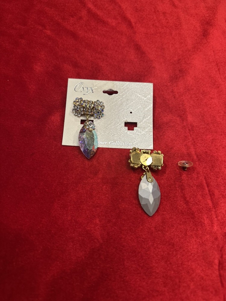 Onyx Designer Dangle Rhinestone Earrings