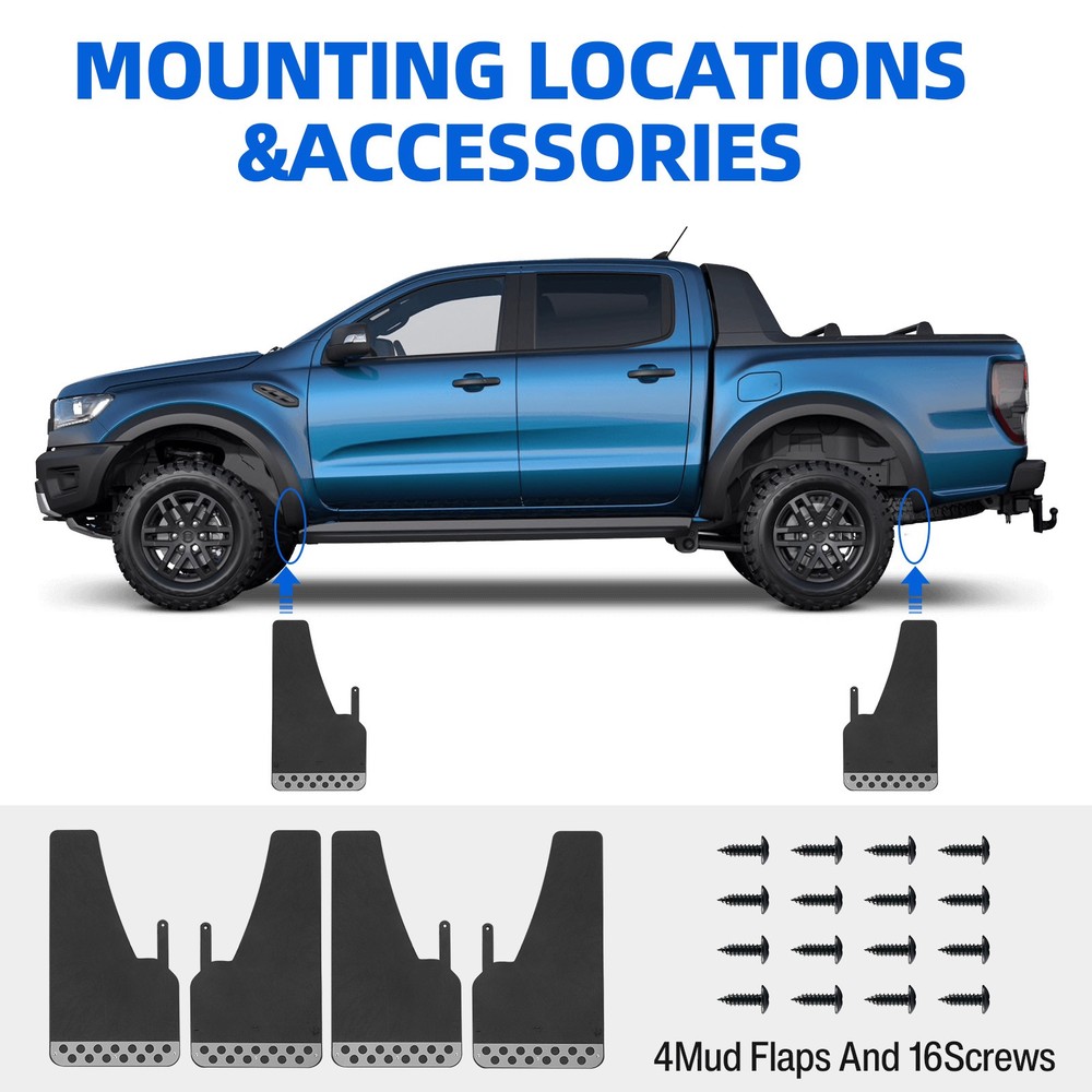 Full Set Splash Guards Mudguard 4PCS Front & Rear Mud Flaps For Dodge Durango