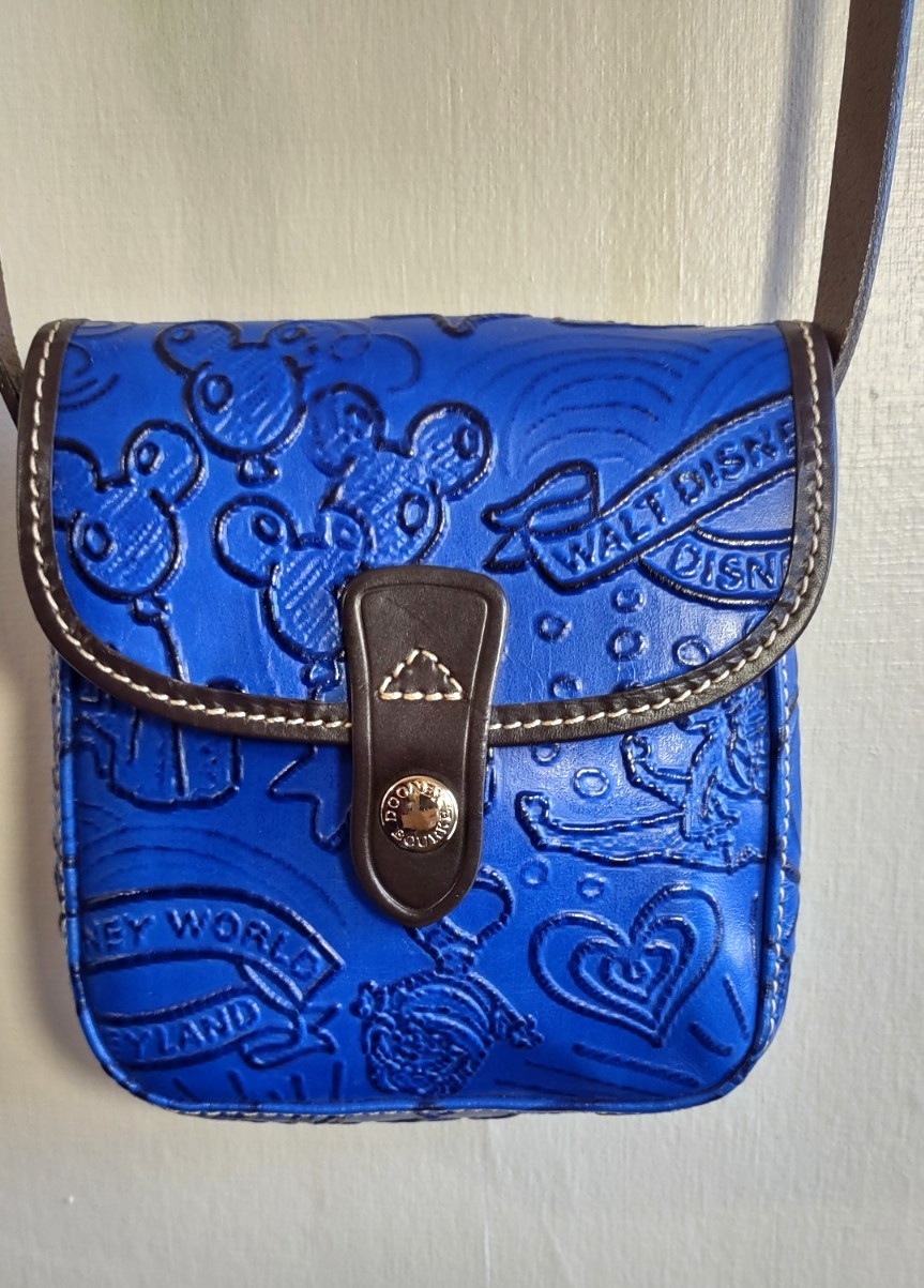 Dooney & Bourke x Disney Sketch Embossed Leather Crossbody Handbag Blue/Brown