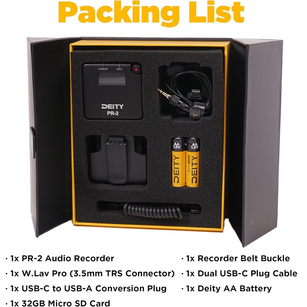 Deity PR-2 PR2 Pocket Audio Recorder with 32-Bit Float Recording Mic APP Control