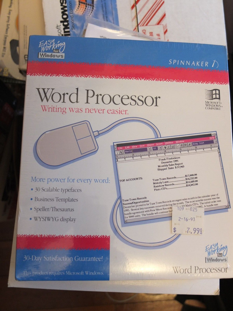 Easy Working for Windows Word Processor by Spinnaker Software