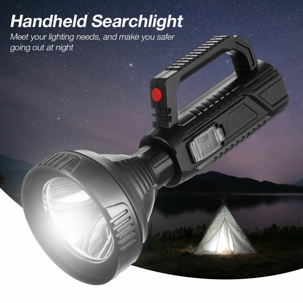Rechargeable LED Searchlight Portable Super Bright Handheld Spotlight Flashlight