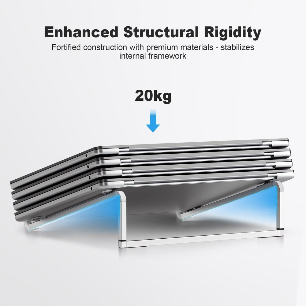 TENOC Foldable Laptop Stand for Desk, Universal Riser Silver