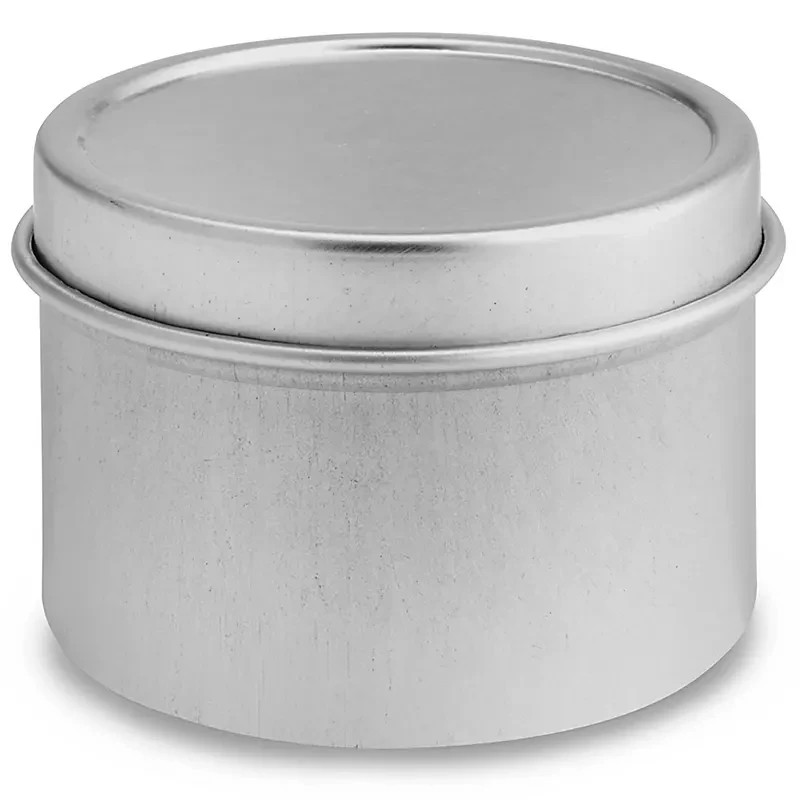 Deep Metal Tins - Round, 2 oz, Solid Lid, Silver (Qty 48)