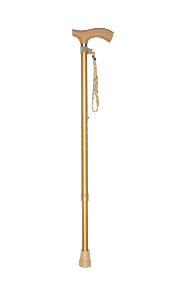 Adjustable Height Walking Cane in Gold Design