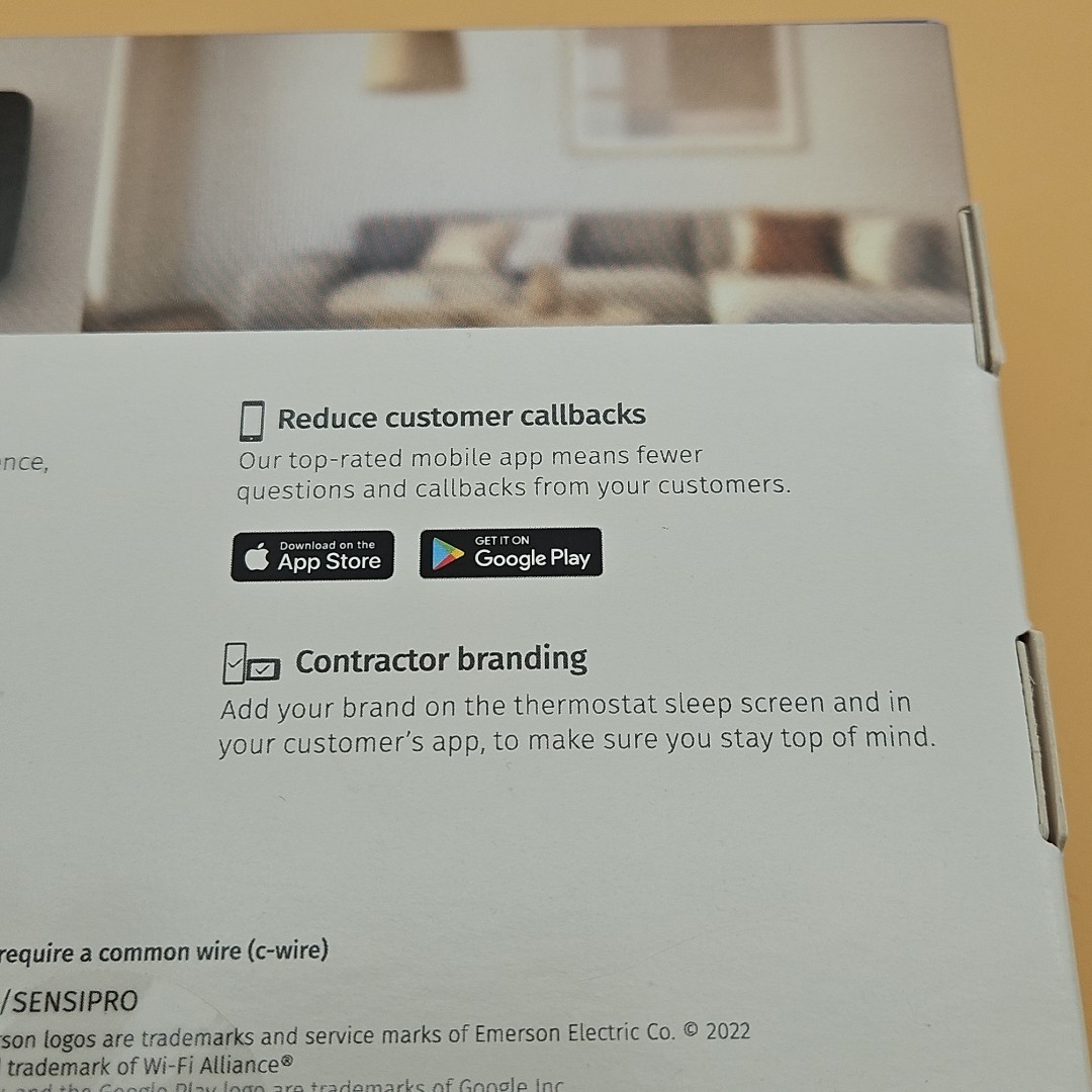 Sensi Touch 2 Wi-Fi Smart Thermostat Pro Touchscreen 1F96U-42WFB Black Emerson