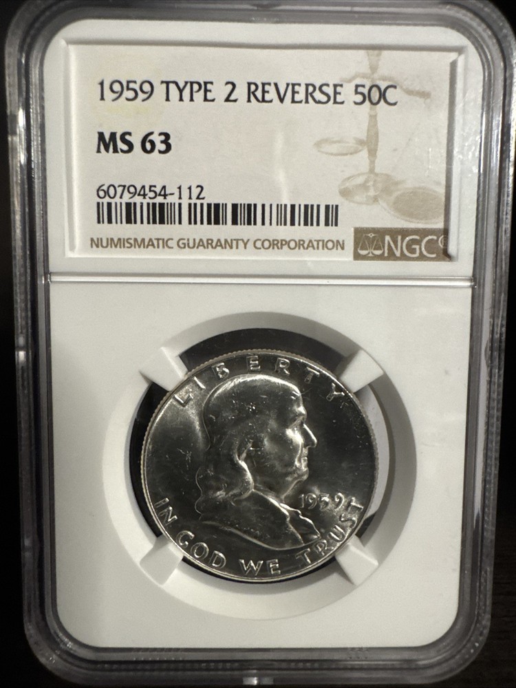 1959 Franklin Half Dollar 50c Reverse MS63 Type 2 NGC