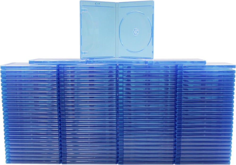 (100) Blu-Ray Standard Empty Replacement Boxes Cases - 12mm - Hold 1 Single Disc