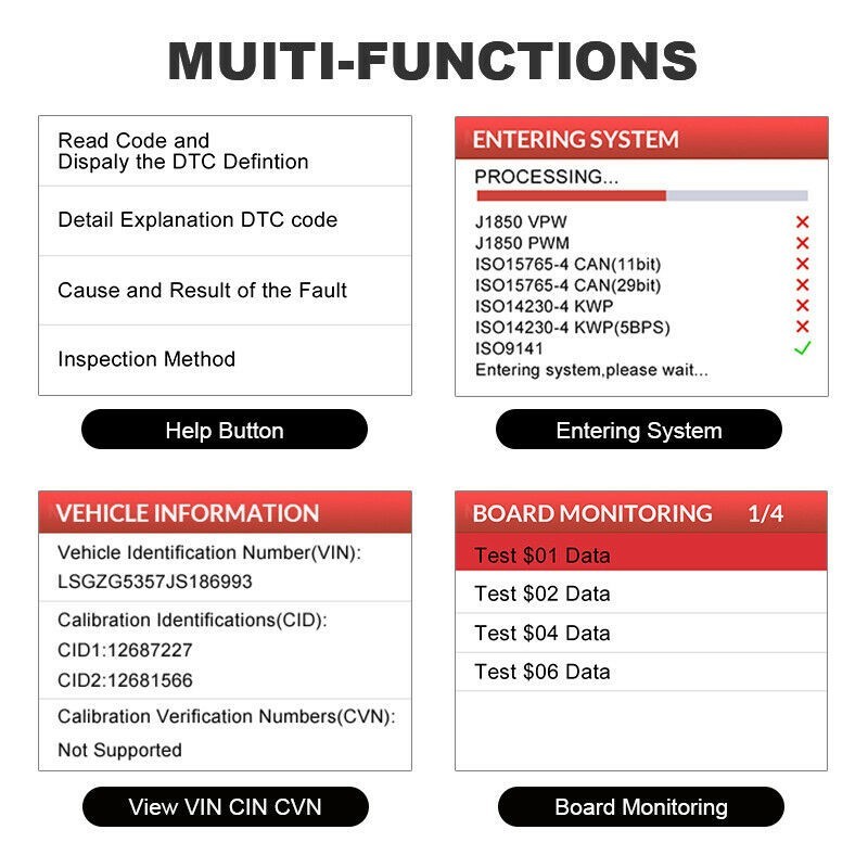 LAUNCH CR529 OBD2 Scanner OBD Code Reader Car Check Engine Fault Diagnostic Tool