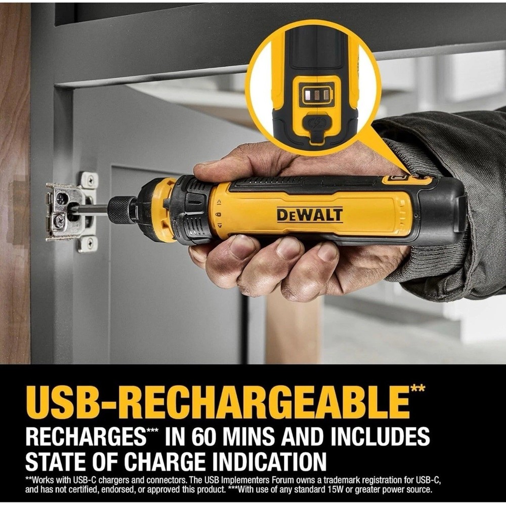 DEWALT Cordless Screwdriver USB Rechargeable with FLEXDRIVE Control (DWHT66719)