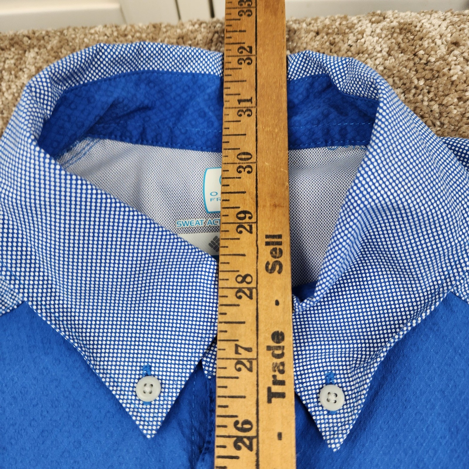 Columbia Men's Omni Freeze Zero Long Sleeve Shirt Blue M Sweat Activated Cooling