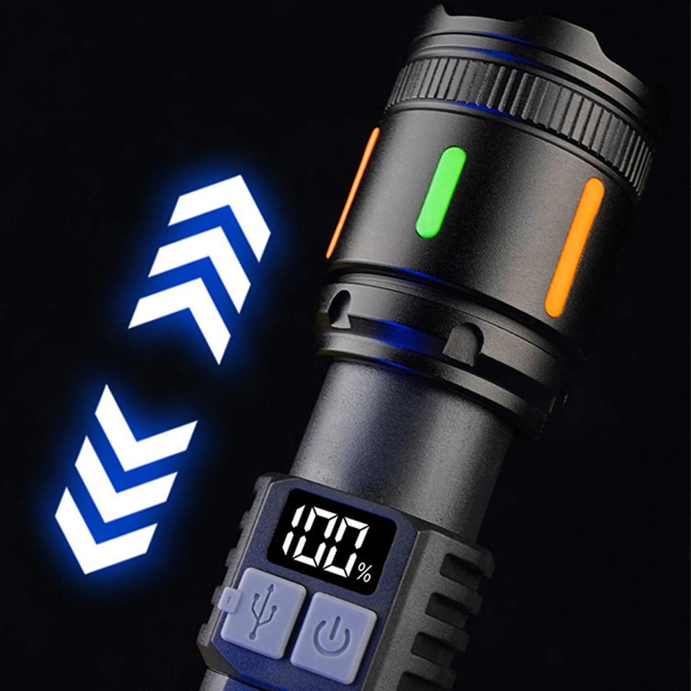 3000 Lumens LED Flashlight Rechargeable with 5 Modes Adjustable Head Portable