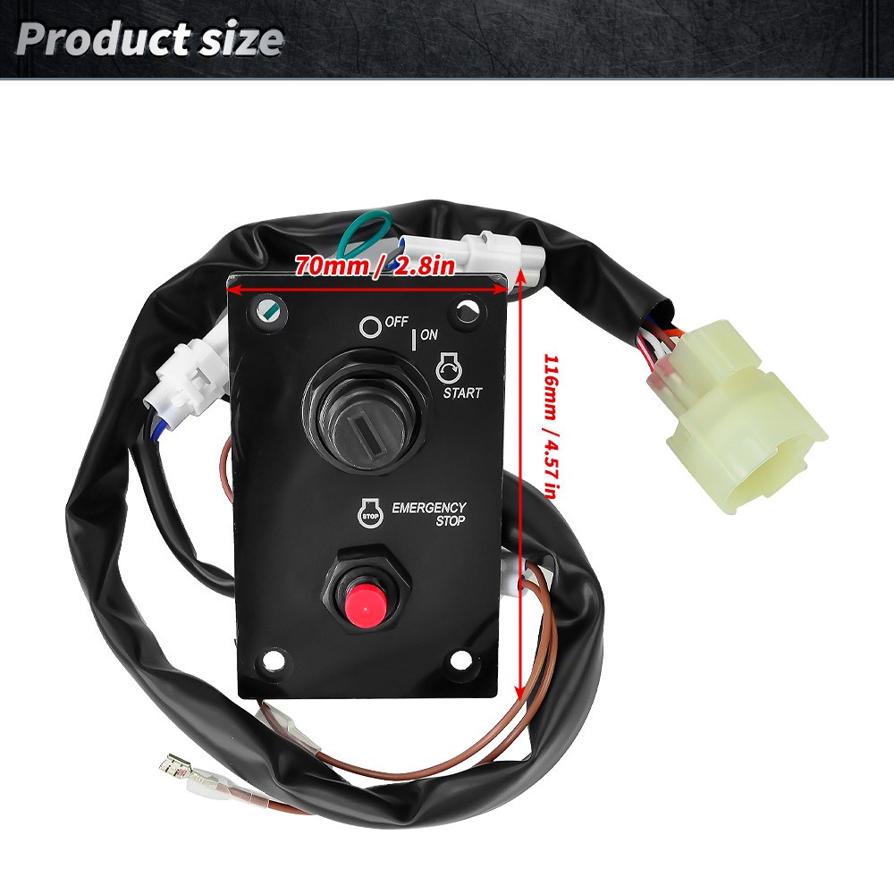 Ignition Key Switch Panel Assembly with Lanyard For Suzuki Outboard 37100-93J24
