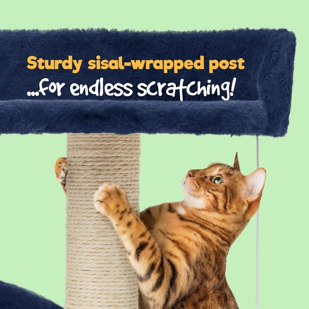 Cat Canopy Kitten Tree Activity Centre Scratch Scratching Post Climbing Toy Bed