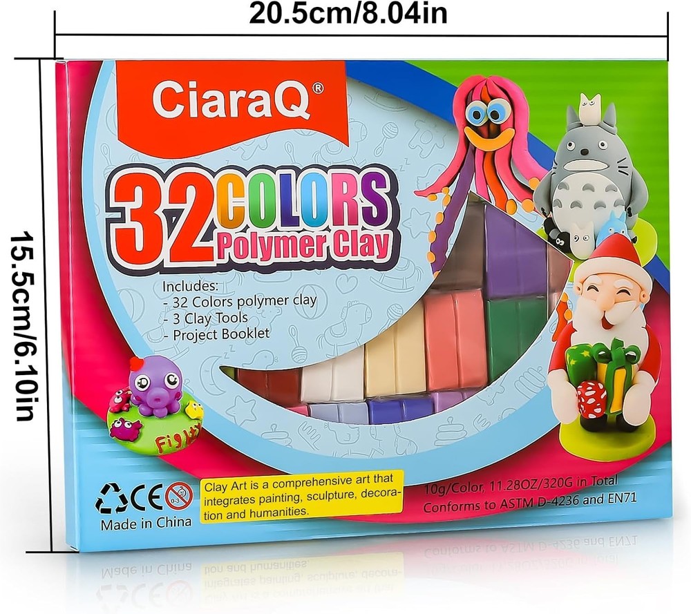 Non-Toxic Polymer Clay Set: 32 Colors for Safe, Creative Fun & Learning