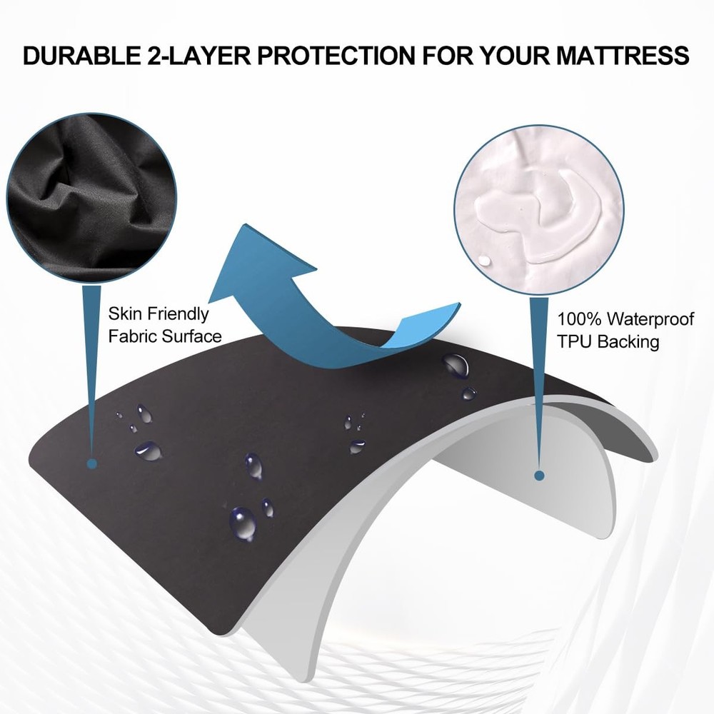 Waterproof Mattress Protector Cover King Size Deep Pocket Polyester Bed Mattr...