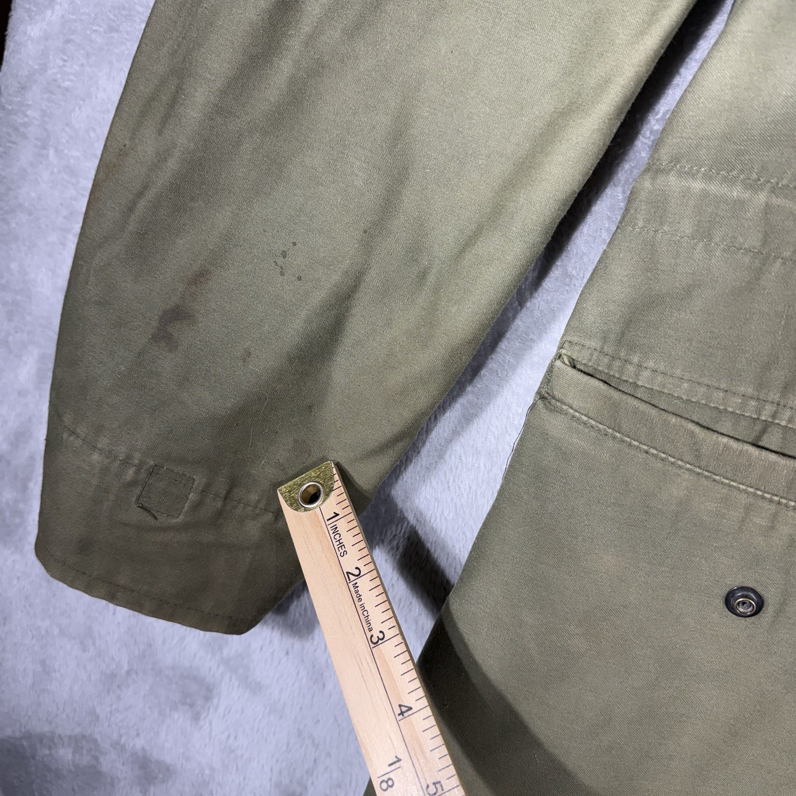 VTG US Military Jacket Mens Medium LONG Green OG-107 Cold Weather Field Coat 80s