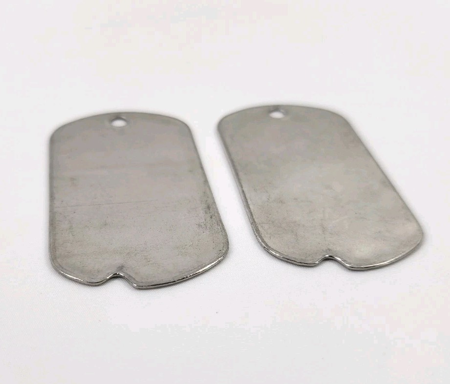 (2) Authentic WWII Era Blank Dog Tags