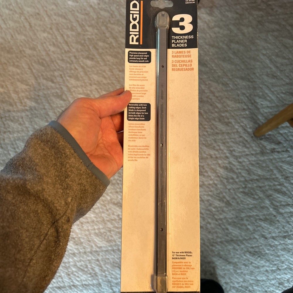 RIDGID 13 in. Thickness Planer Replacement Blades (3-Pack)